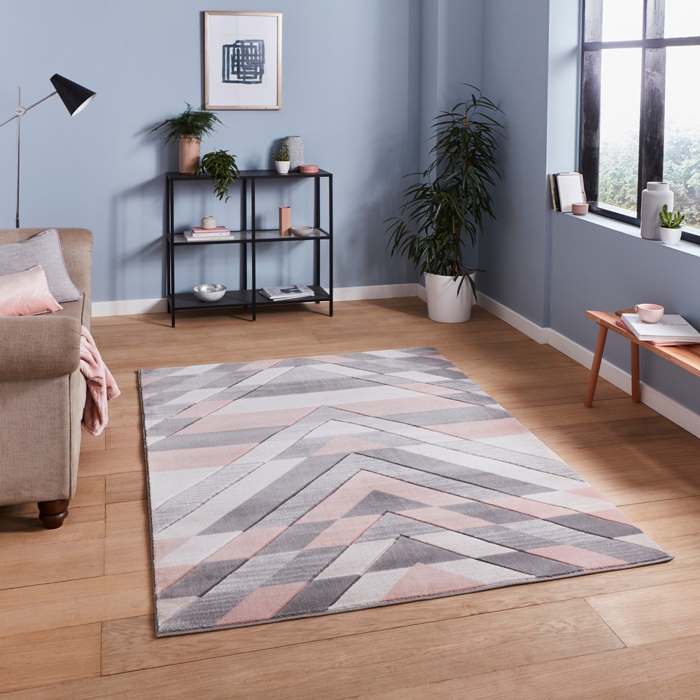 Pembroke Rugs G2075 in Grey and Rose